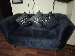 6 seater velvet sofa with center table