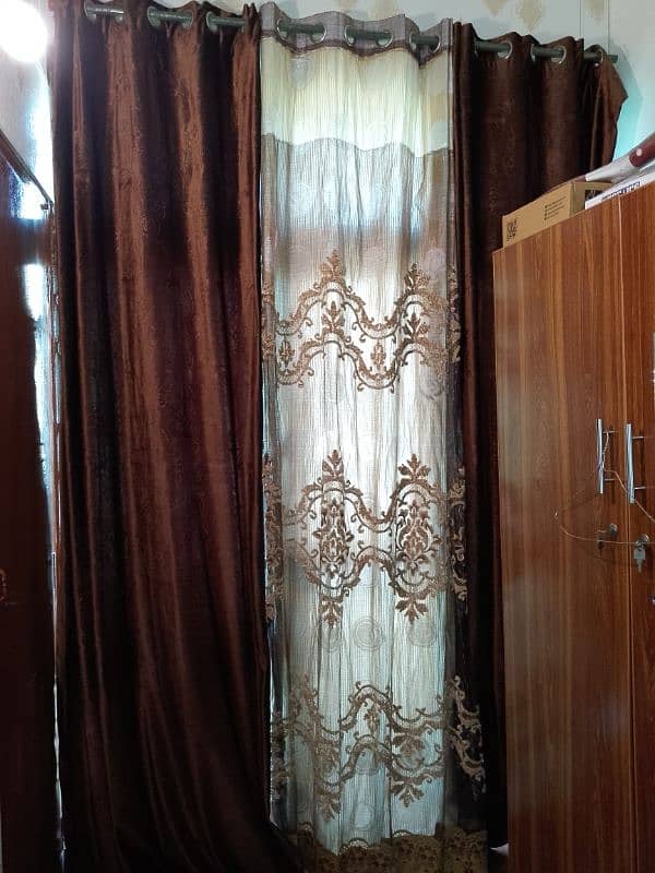 4PCs Valvet & Organza stuff Curtains for Sale 2