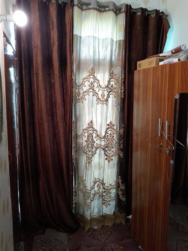 4PCs Valvet & Organza stuff Curtains for Sale 4