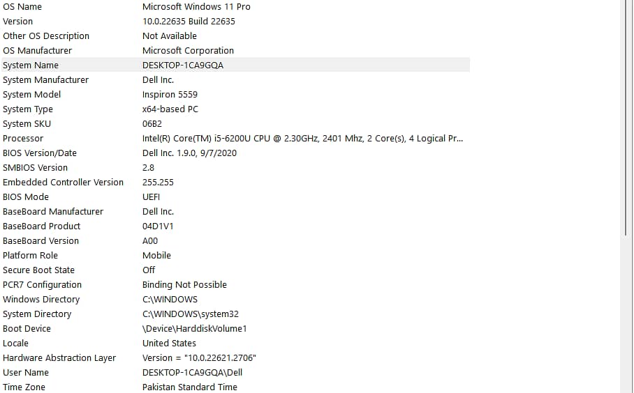 Inspiron 5559 i5 6th Gen 16GBRam, 256GBSsd, 500GBHdd, GPURadeonR5M335. 6