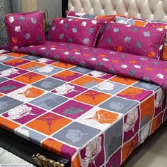 7 PCs cotton salonica printed bedsheets and Comforter set