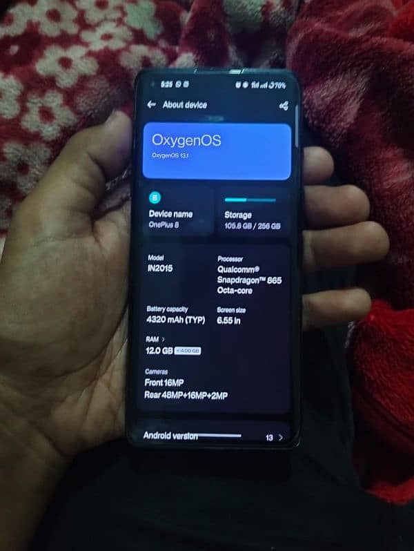 OnePlus 8.12gb 256gb. Dual physical 7