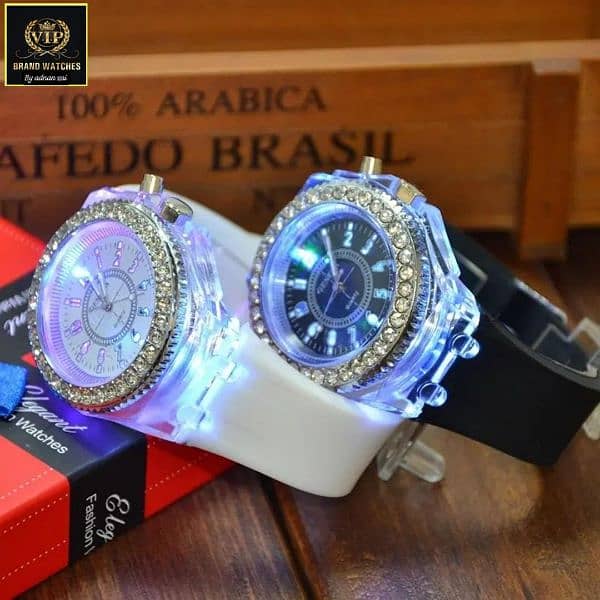 NEW ARRIVAL EID COLLECTION  GENEVA 3D MULTI LIGHT LED GIRLS WATCH 1