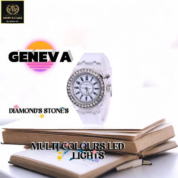 NEW ARRIVAL EID COLLECTION  GENEVA 3D MULTI LIGHT LED GIRLS WATCH 7