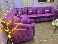 Elegant and vibrant L shape sofa set