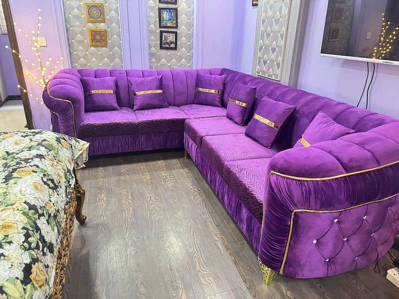 Elegant and vibrant L shape sofa set 1