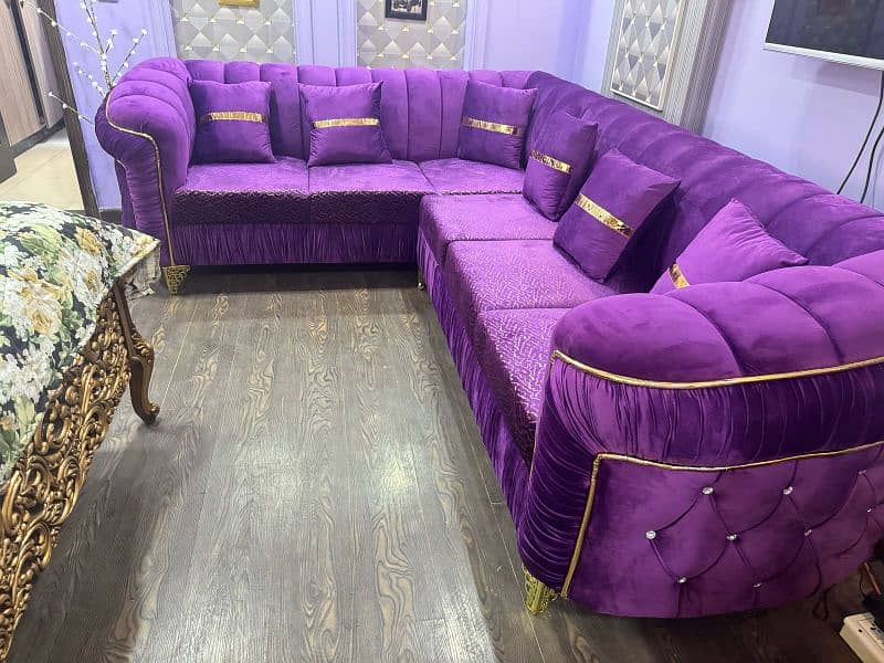 Elegant and vibrant L shape sofa set 2