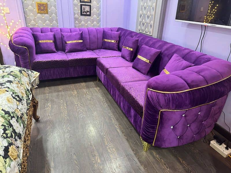 Elegant and vibrant L shape sofa set 3