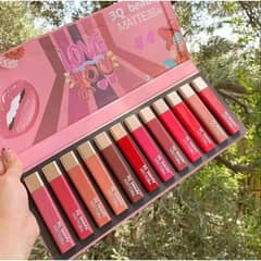 12 pcs matt finish highi pigmented lip glose set vidrant shades