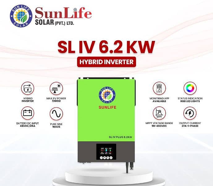 Sunlife Solar SL Plus PV5000 4Kw Dual Output Hybrid Bult In WiFi 4