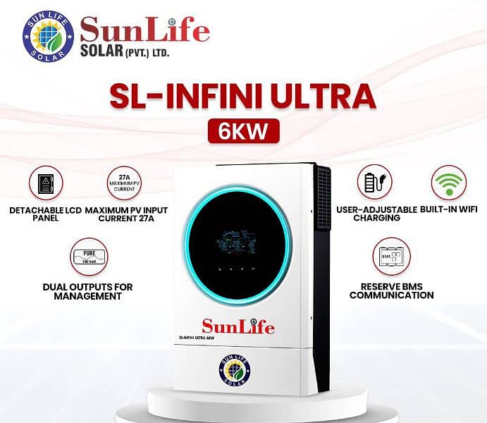 Sunlife Solar SL Plus PV5000 4Kw Dual Output Hybrid Bult In WiFi 7