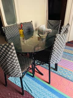 6 seater dining table iron