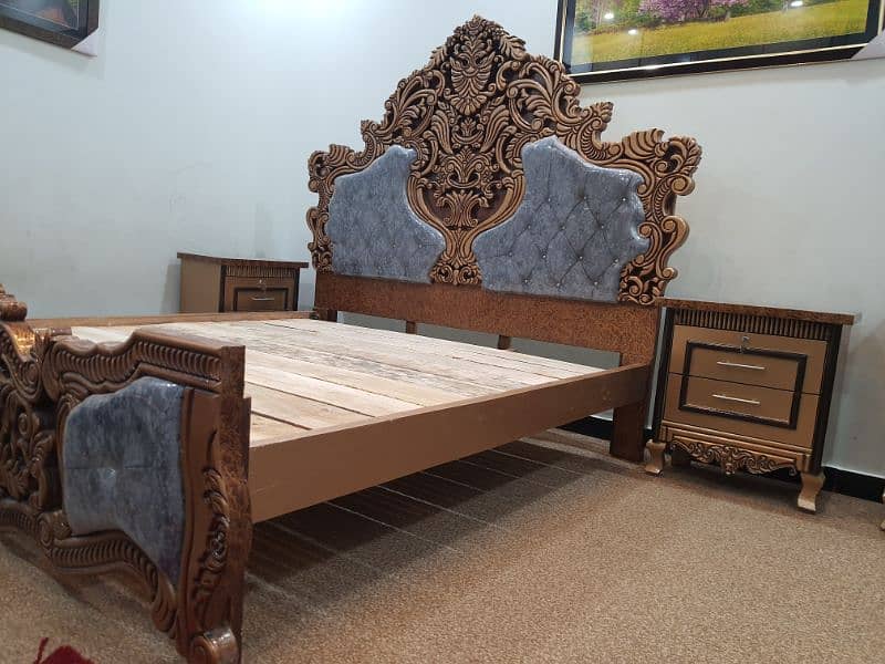 carving bed set new not used king size cinyoti style (just call me) 2