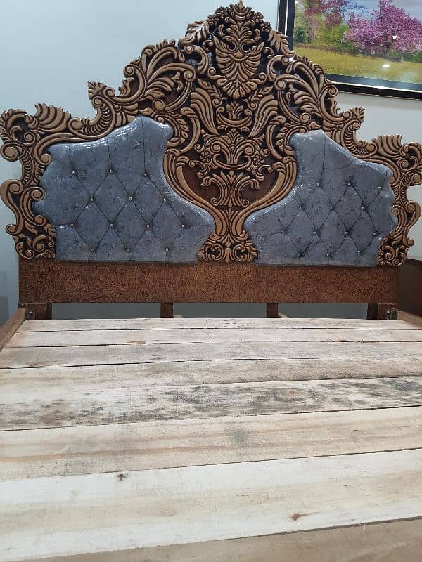 carving bed set new not used king size cinyoti style (just call me) 3