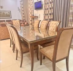 wooden Dining set with 8 chairs