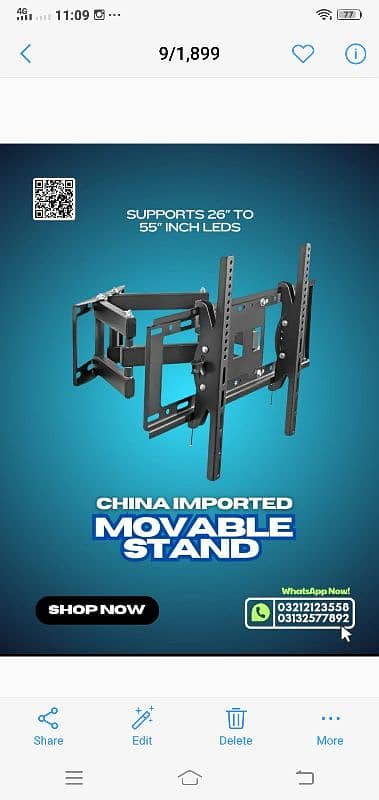 HYDROLIC IMPORTED MOVABALE DOUBLE SUPPORT LED STAND PH =0321-212-3558 2