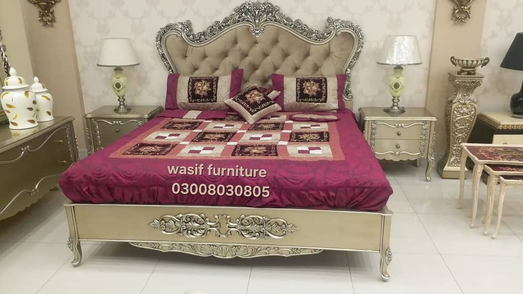 Bed Set - Bedroom Set - King Size Bed - Wooden Bed with side Table 6