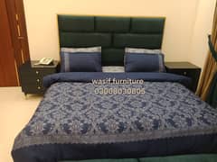 Bed Set - Bedroom Set - King Size Bed - Wooden Bed with side Table