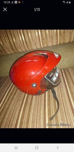 Open Face Helmet With Shed Red Stylish Good Condition 03154737959