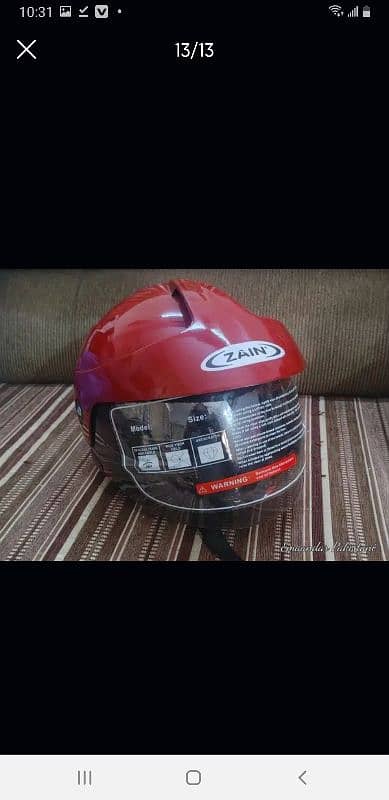 Open Face Helmet With Shed Red Stylish Good Condition 03154737959 3