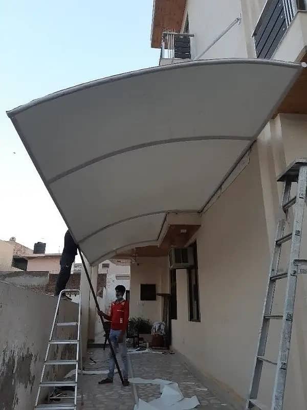 Tensile Shades in Pakistan - Wall mounted shed - Car Park - Marquee 7