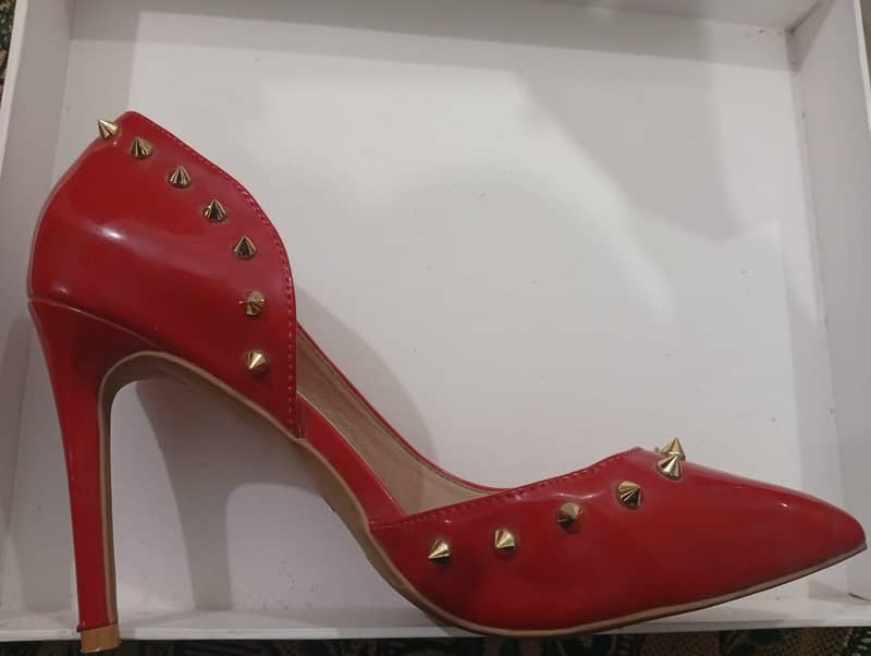 Red High Heels for Women – Studded Party Wear Stiletto Heels 2