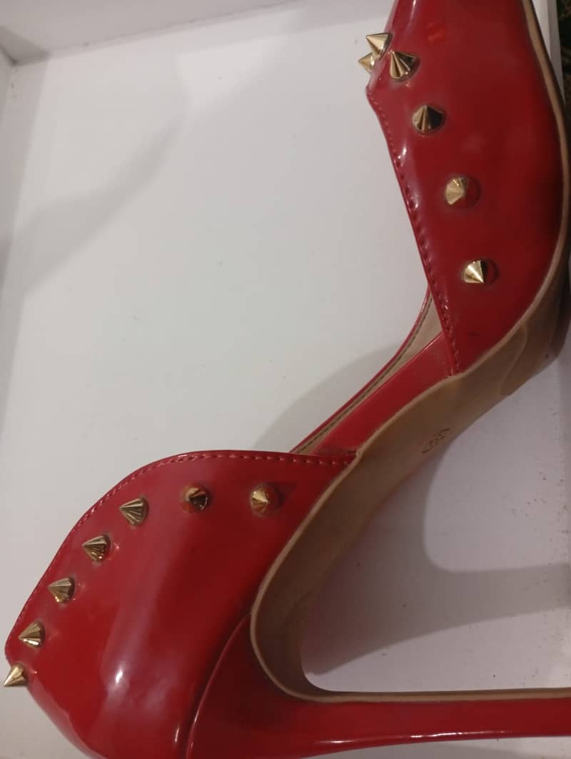 Red High Heels for Women – Studded Party Wear Stiletto Heels 3