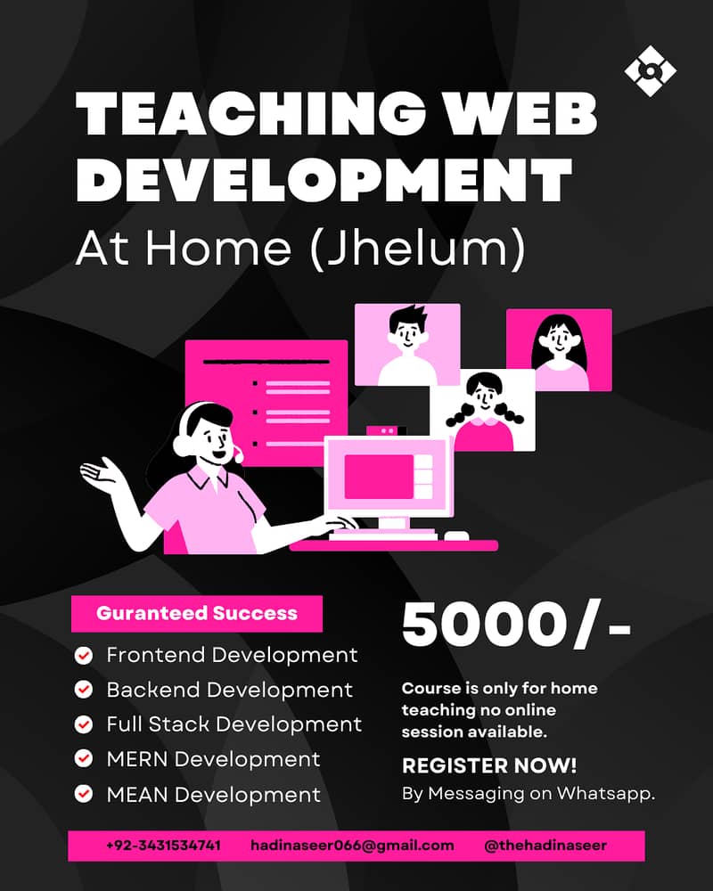 Offering Web Development Teaching Service in Jhelum Only! 0