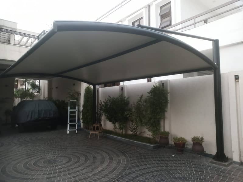 Pvc tensile parking shades | Roof shades | Wall mount | Car porch 4