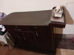 iron table wooden, fully functional with cabinets n drawers in 6000