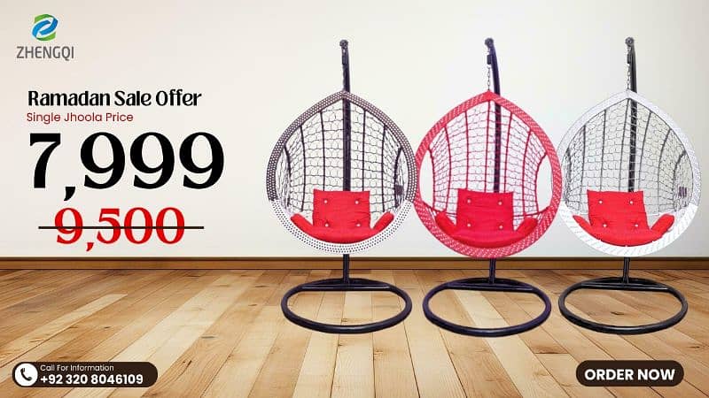 Hanging Swing Chair - Modern Jhoola - Garden/indoor - Egg shape Swing 0