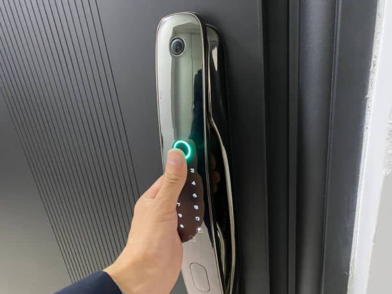 Handle Door lock fingerprint smart Tuya Wifi Door lock wired main gate 0