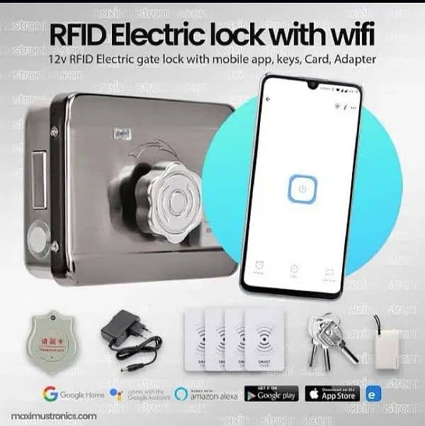 Handle Door lock fingerprint smart Tuya Wifi Door lock wired main gate 2