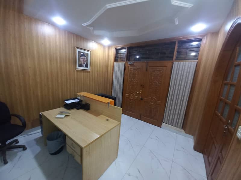 Defence Office Fully Furnished 500 Yards Ground Floor Portion For Rent Line Water 4