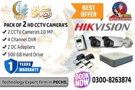 2 CCTV Cameras 2mp Pack (1 Year Warranty)