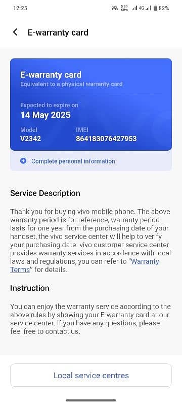 Vivo y100 3 months warranty 1