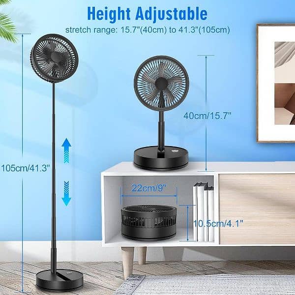 compact Rechargeable fan - Ideal for home and office -1pc - 20 watts 5