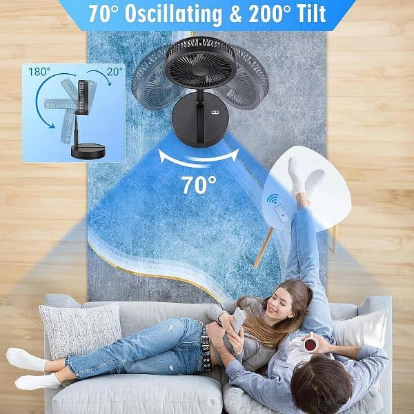 compact Rechargeable fan - Ideal for home and office -1pc - 20 watts 9