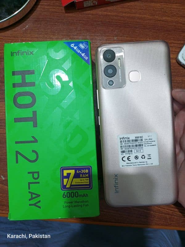 Hot 12 Play 7/64GB Box Pack Pta Approved Dual Sim 0