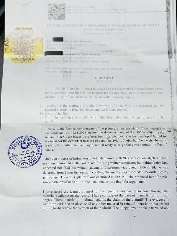Khulla case/ divorce papers Court Marriage Nikkah/Female Lawyer/Na 4