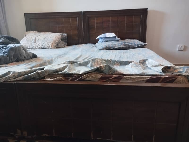 Single Beds (02) along with mattress 5 inch 1