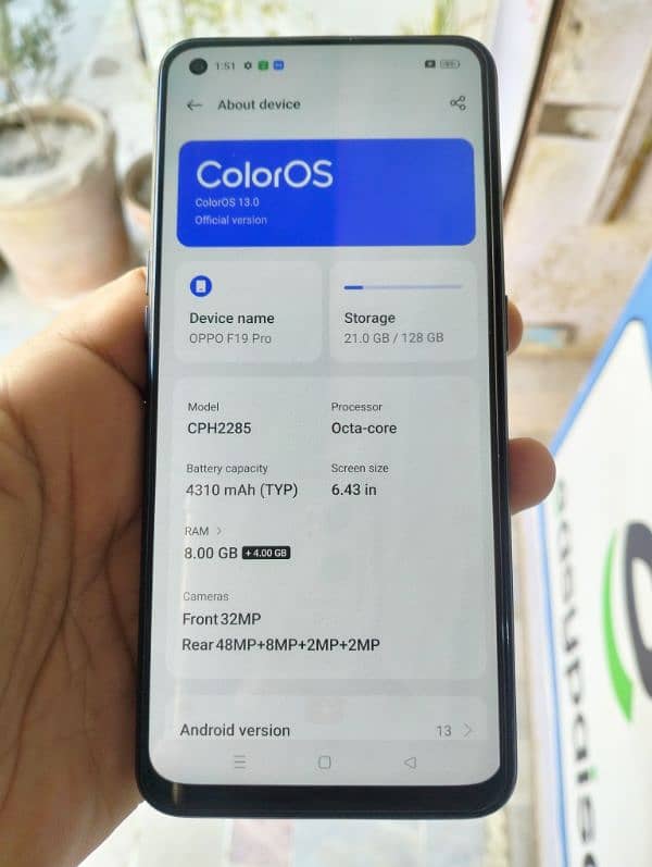 oppo f19pro 8/128 display fingerprint full box 3