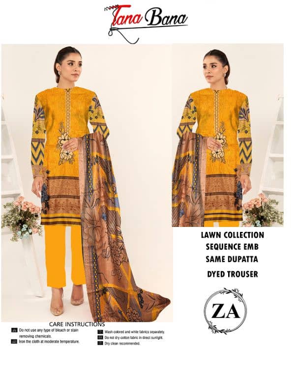 lawn 3 Pc Unstitched Suit for Eid 6