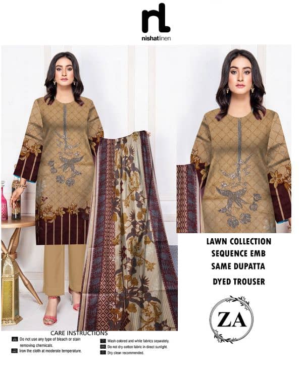 lawn 3 Pc Unstitched Suit for Eid 8