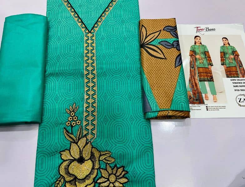 lawn 3 Pc Unstitched Suit for Eid 13