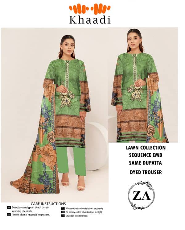 lawn 3 Pc Unstitched Suit for Eid 14