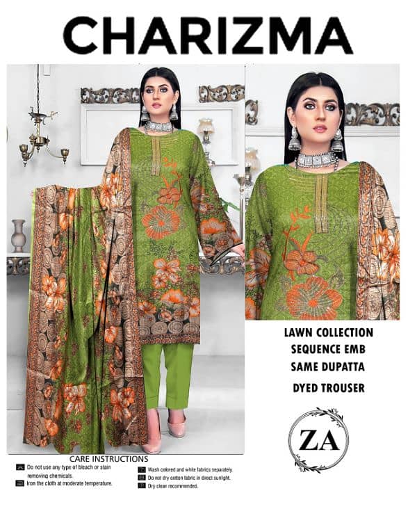 lawn 3 Pc Unstitched Suit for Eid 16