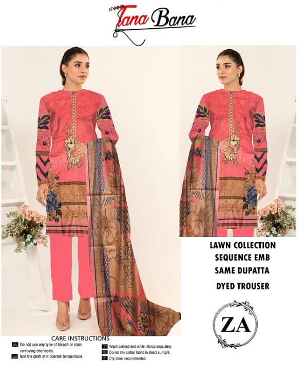 lawn 3 Pc Unstitched Suit for Eid 19