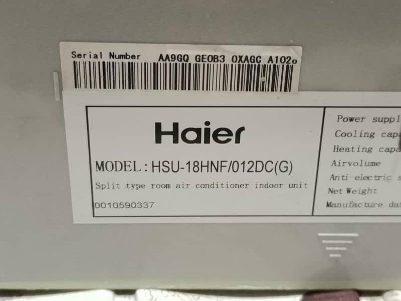 haier 1.5 ton inverter ac 1