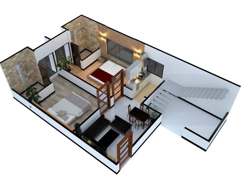 B-17 Brand New 2bed flat available for sale all ready rented flat 6